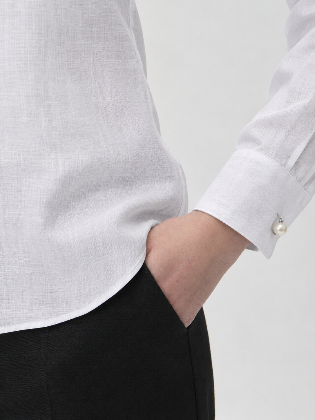 Shirt with Pin on Collar in Bormio – 2207P White