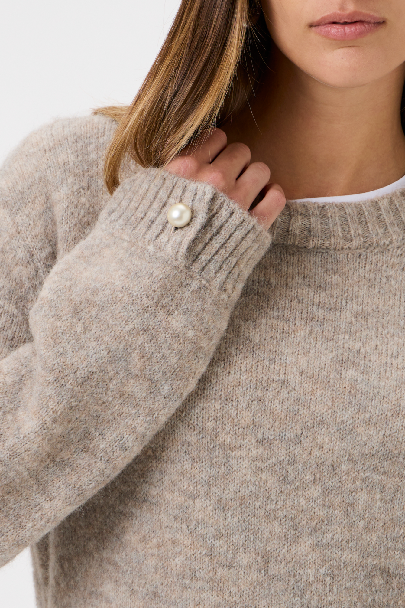 Sweater With Long Sleeves - Bellone - 7079 Light Beige