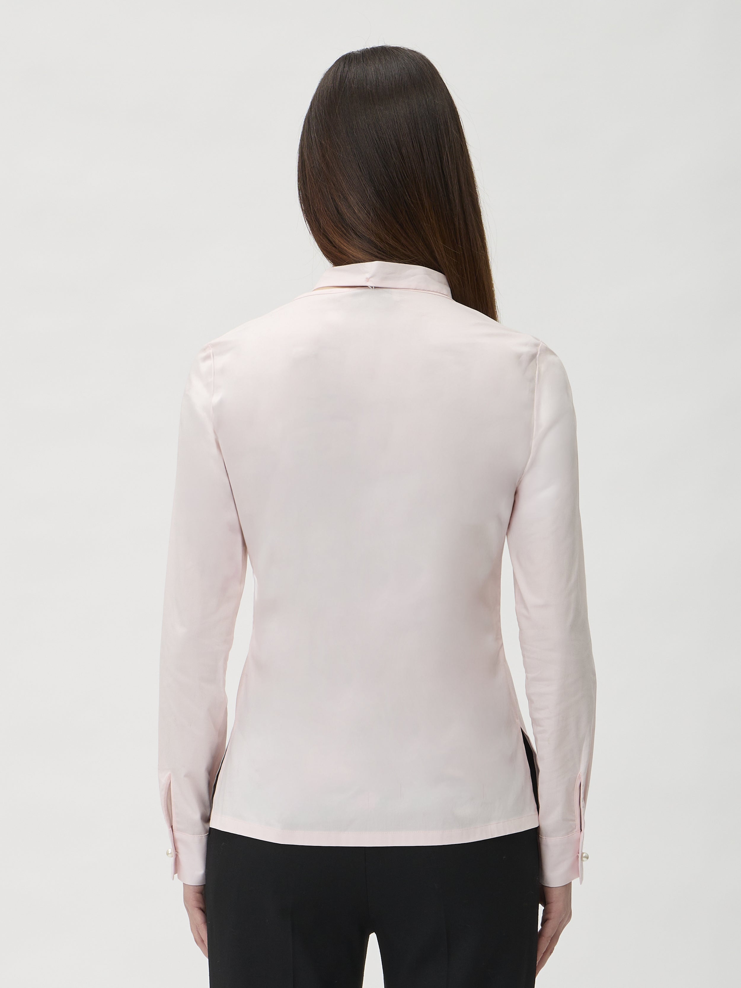 Blouse with Scarf in Bormio Rosa – back view – ELISE GUG