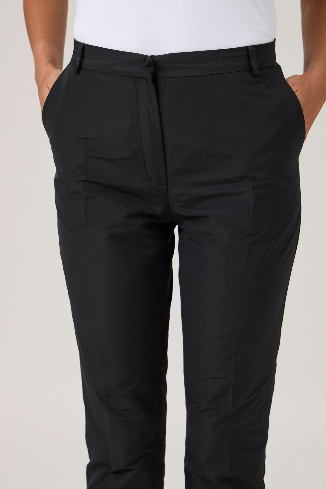 Tailored High-Waist Pants - Black