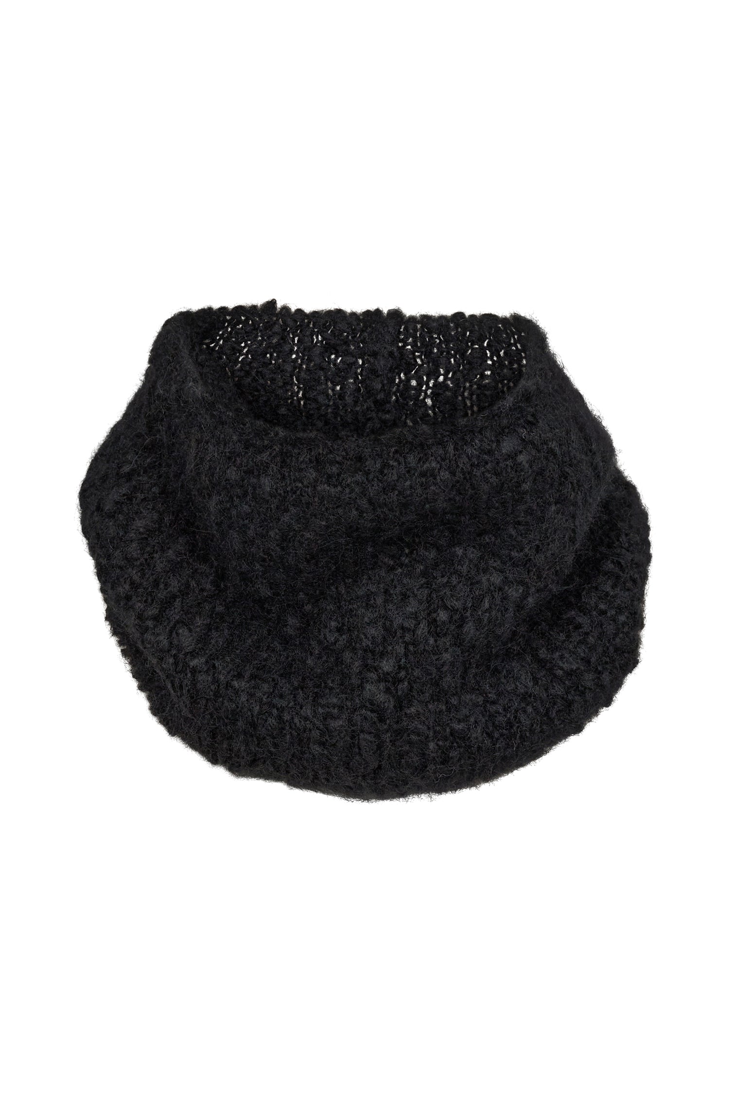 Knitted collar in alpaca - Black