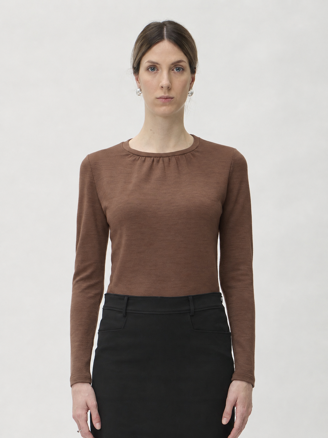 Blouse Wrinkled Neckline in Darfo – 1200 Ambra