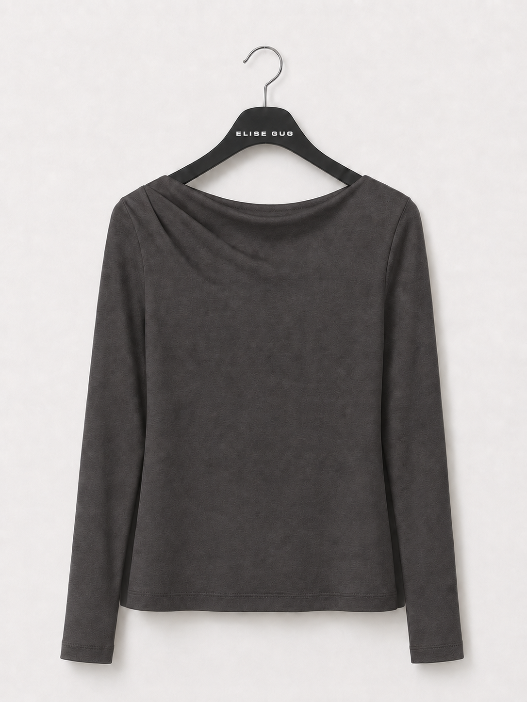 Blouse with Shoulder Pleats in Darfo 1201 Caffe – packshot – ELISE GUG