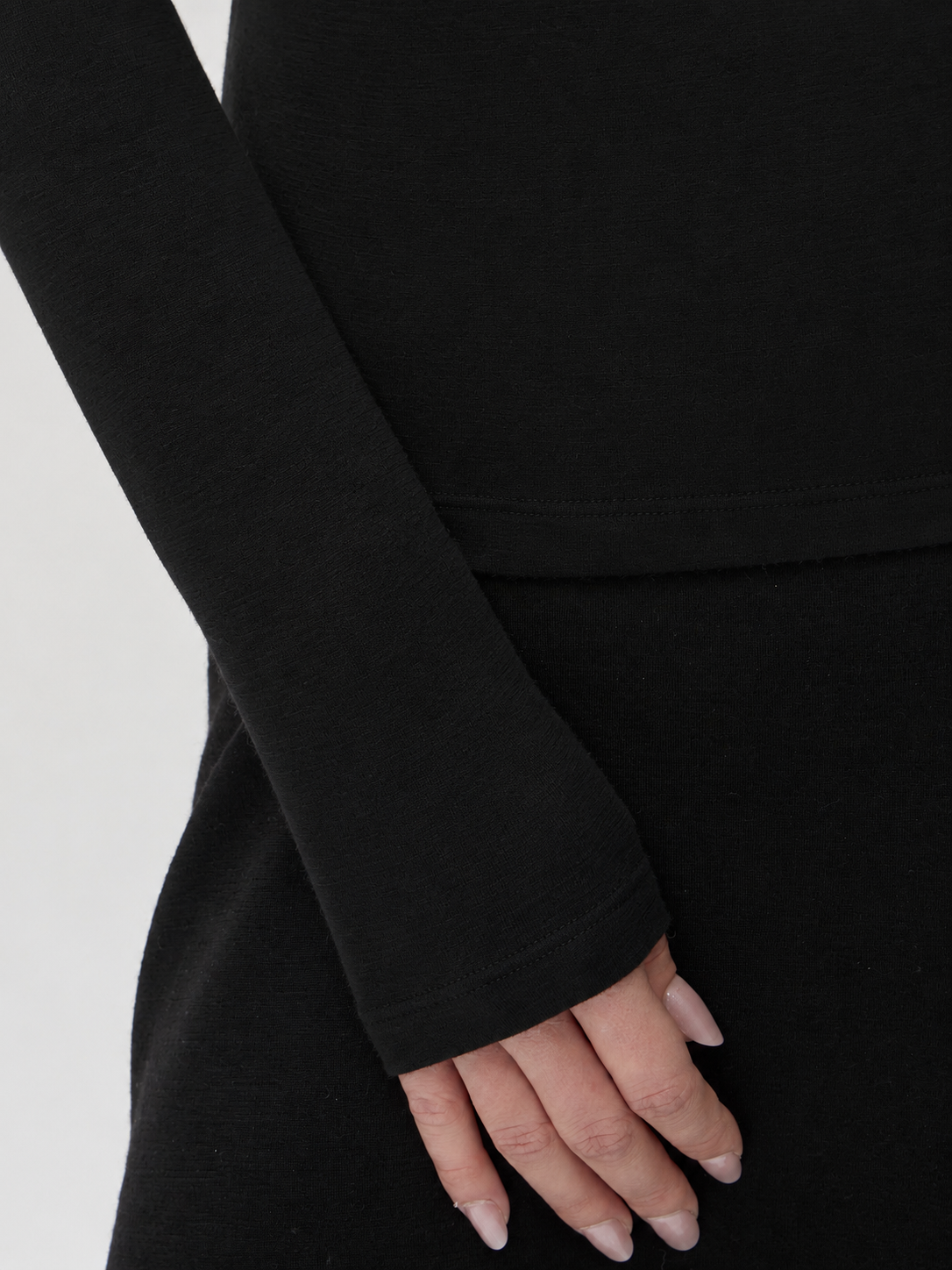 Blouse with Shoulder Pleats in Darfo – 1201 Black