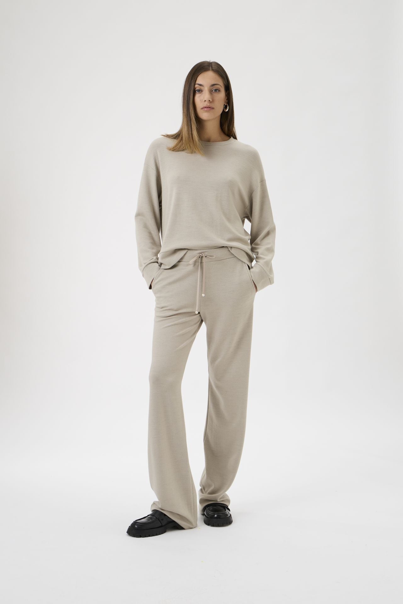 Straight Legged Pants - Beige