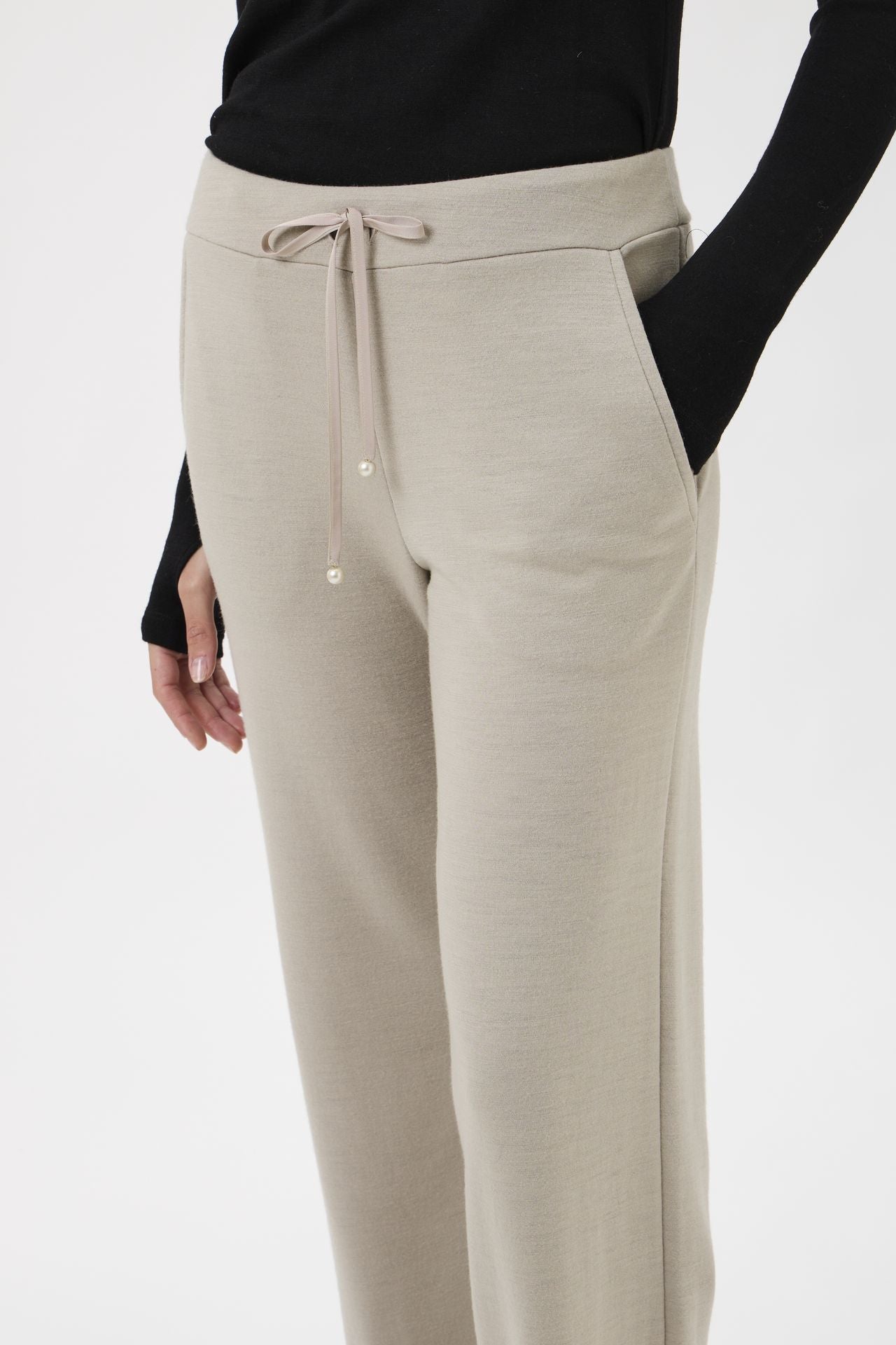 Straight Legged Pants - Beige