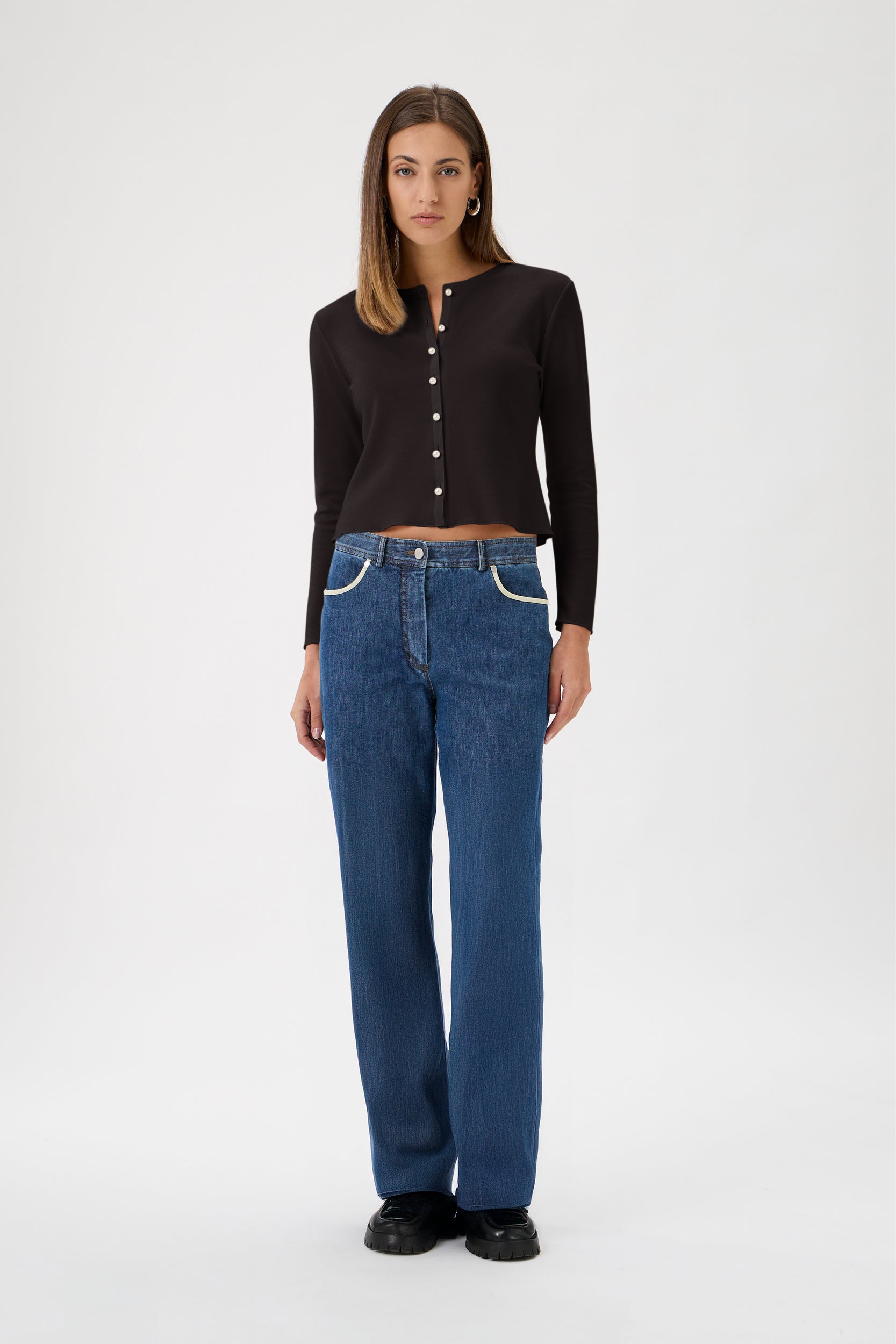 Cardigan Pearl Buttons Darfo - 5004 Cioccolato