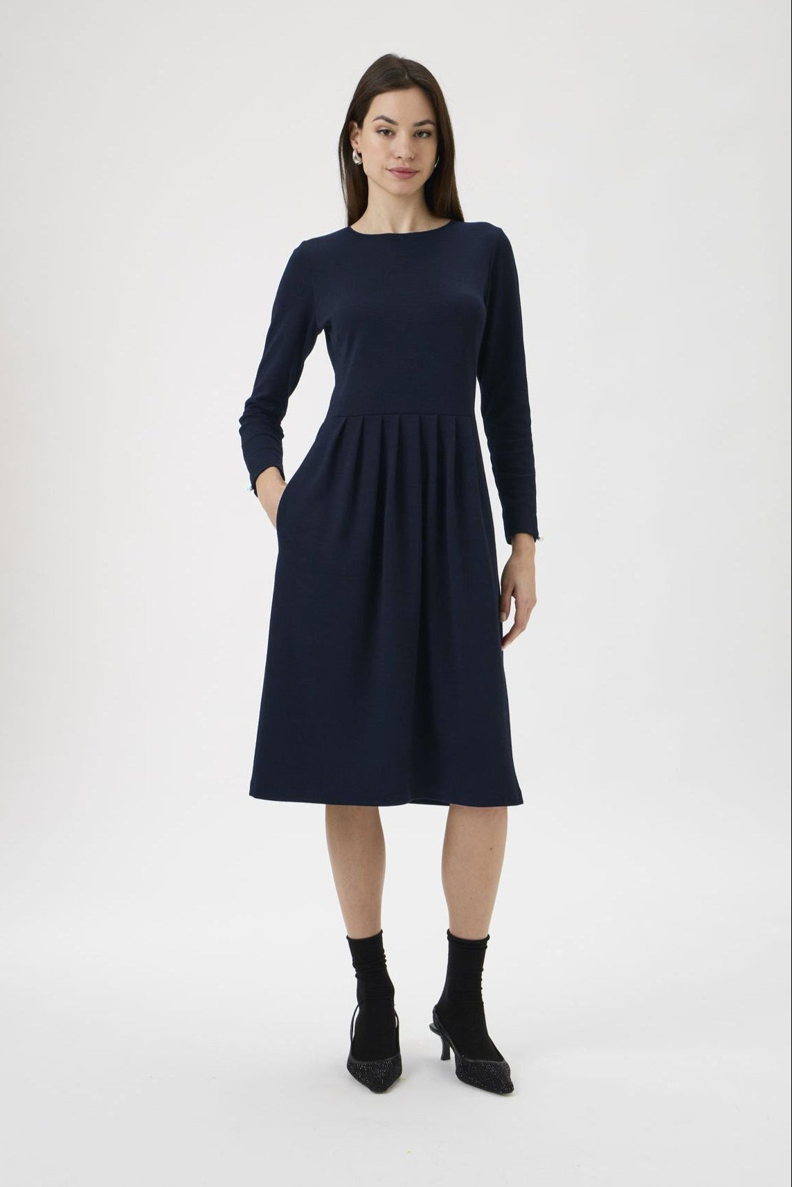 Classic Gug Dress With Pleated Skirt - 9486A Blue