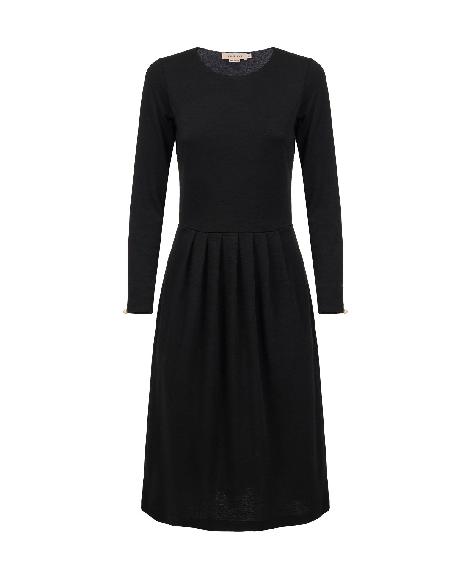 Classic Gug Dress With Pleated Skirt -  9486-A Black