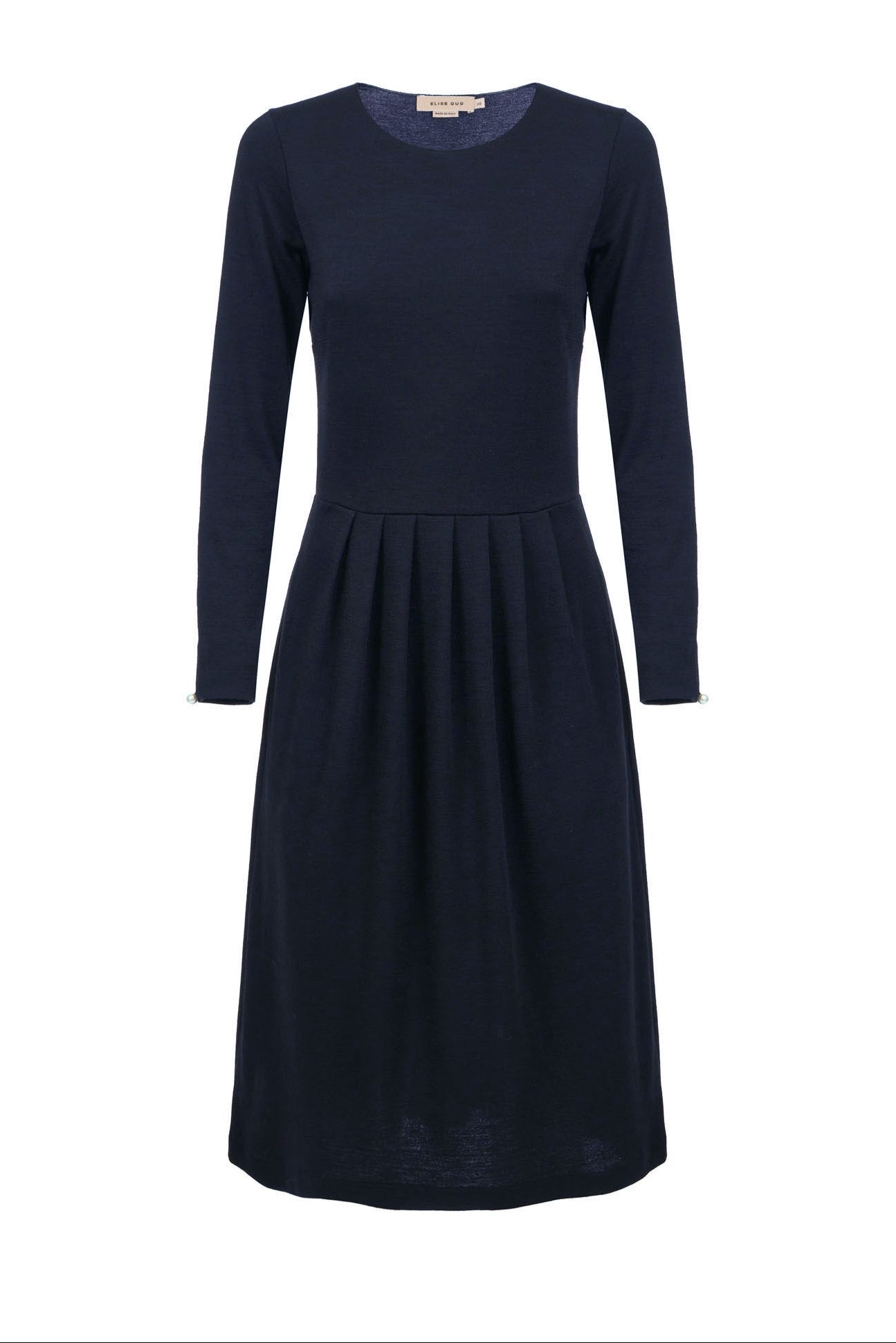 Classic Gug Dress With Pleated Skirt - 9486-A Blue