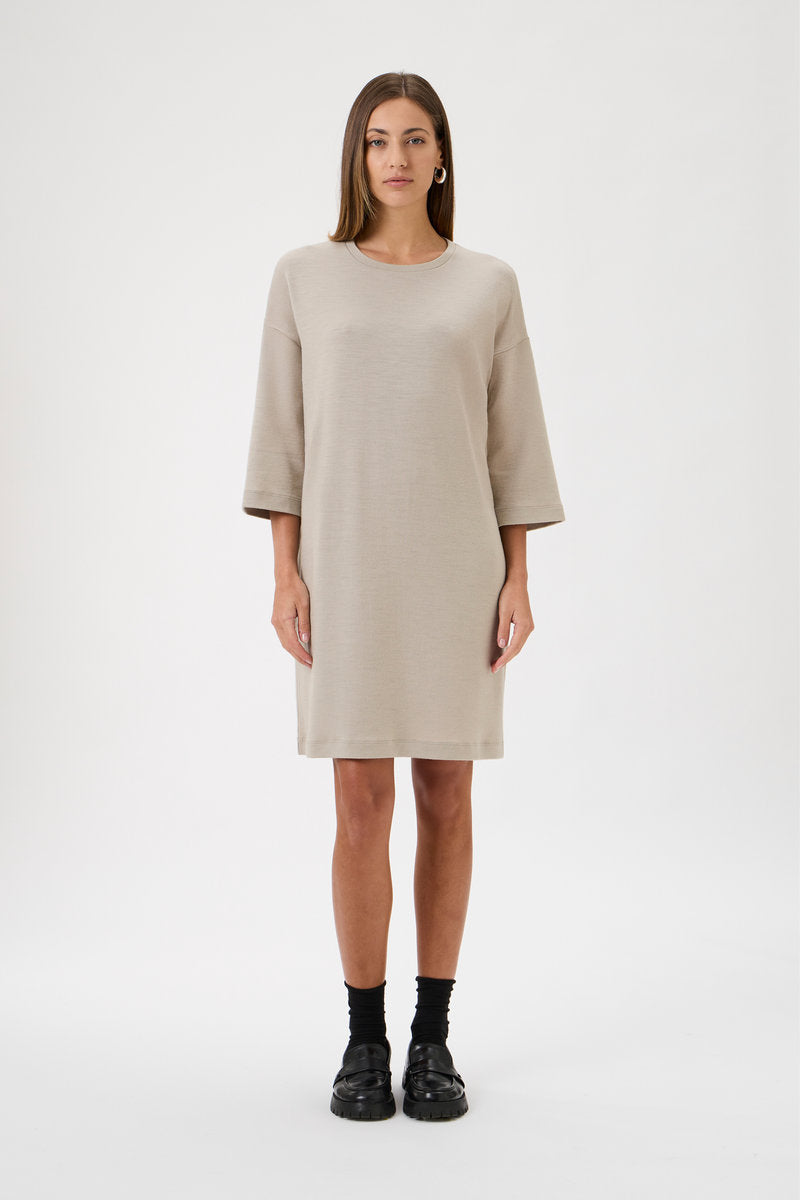Short Straight Dress - 9503 Beige
