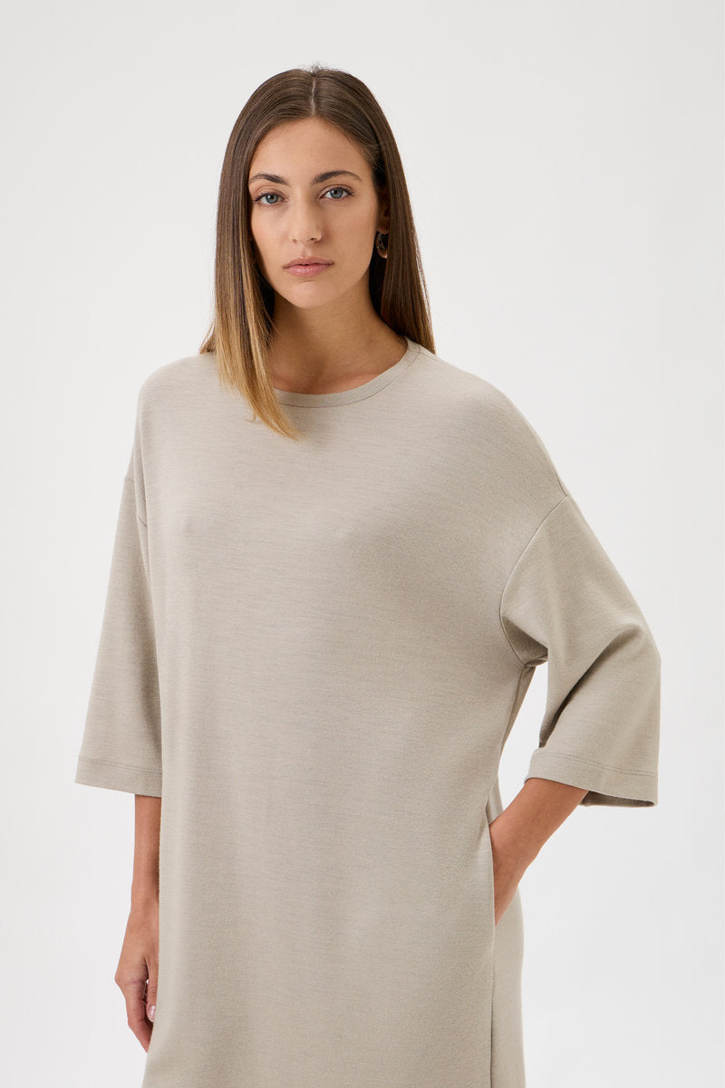 Short Straight Dress - 9503 Beige
