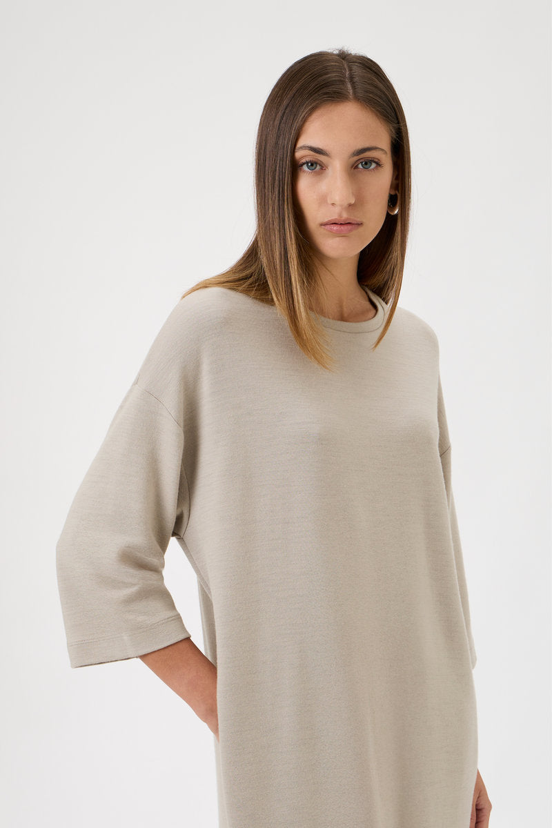 Short Straight Dress - 9503 Beige