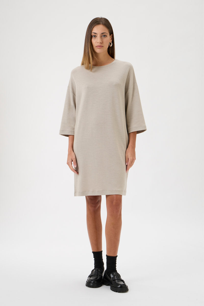Short Straight Dress - 9503 Beige
