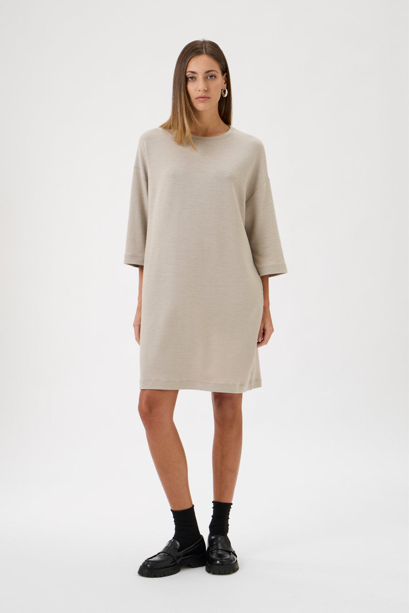 Short Straight Dress - 9503 Beige