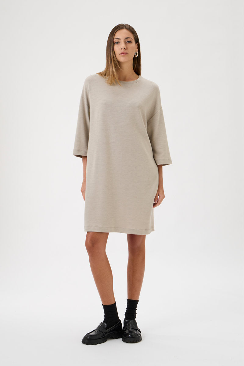 Short Straight Dress - 9503 Beige