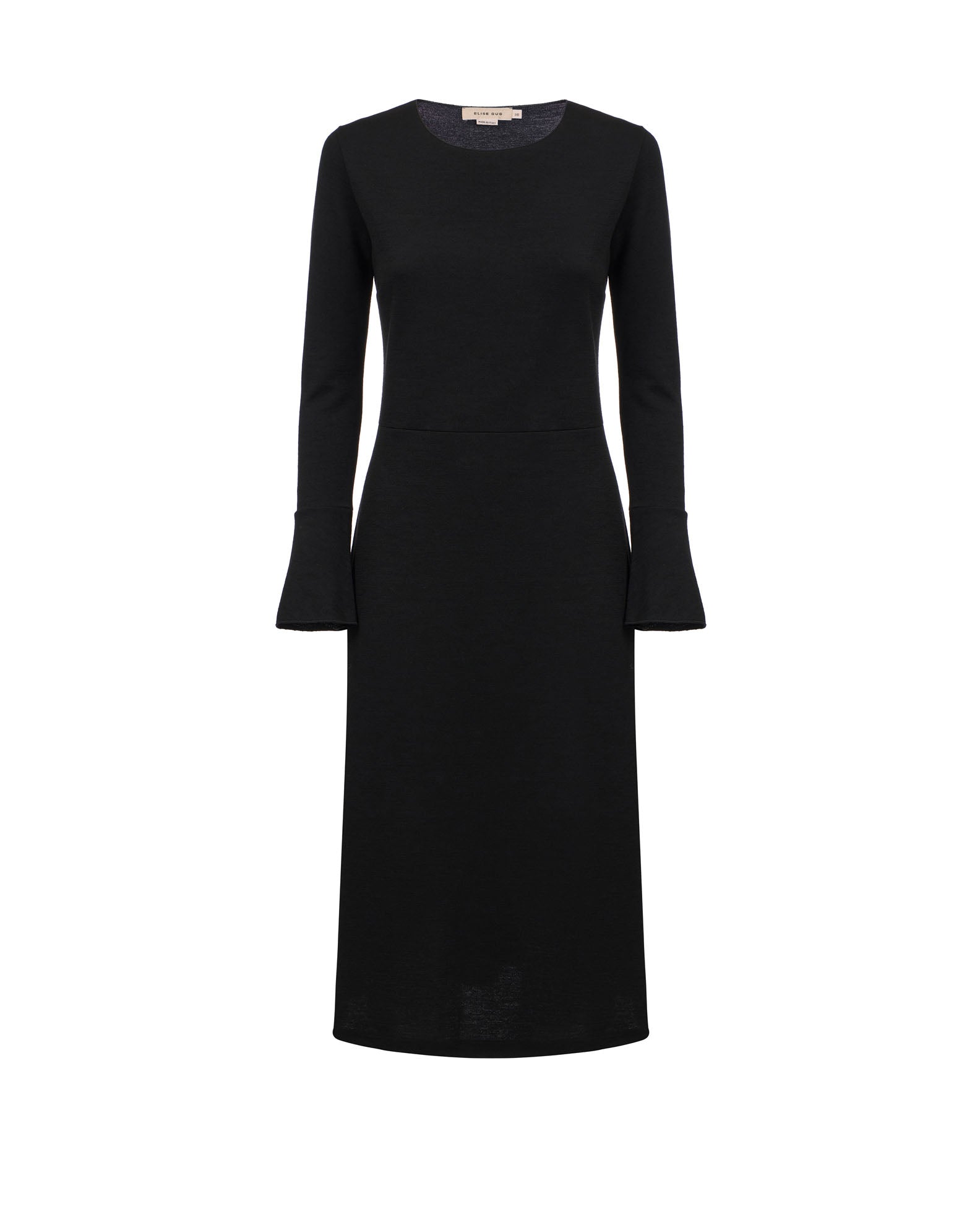 Dress With Flared Bottom Sleeve - 9504 Black