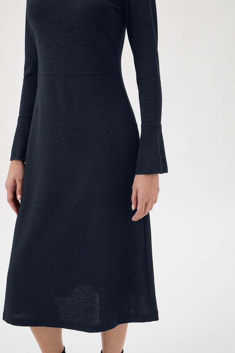 Dress With Flared Bottom Sleeve - 9504 Blue