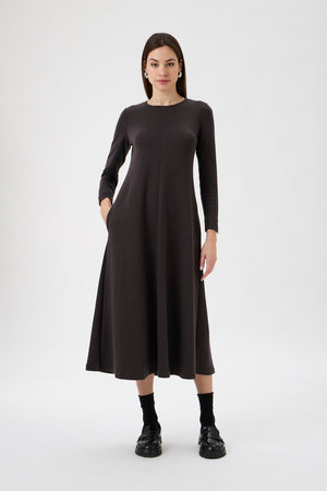 Flared Skirt Dress - 9505 Cioccolato