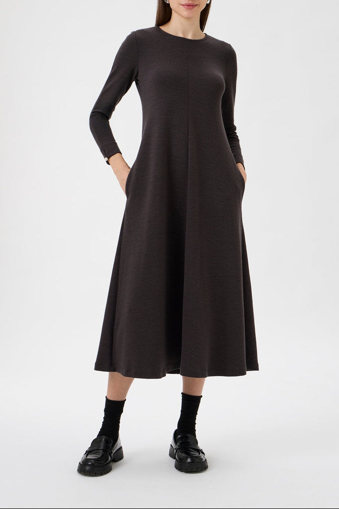 Flared Skirt Dress - 9505 Cioccolato