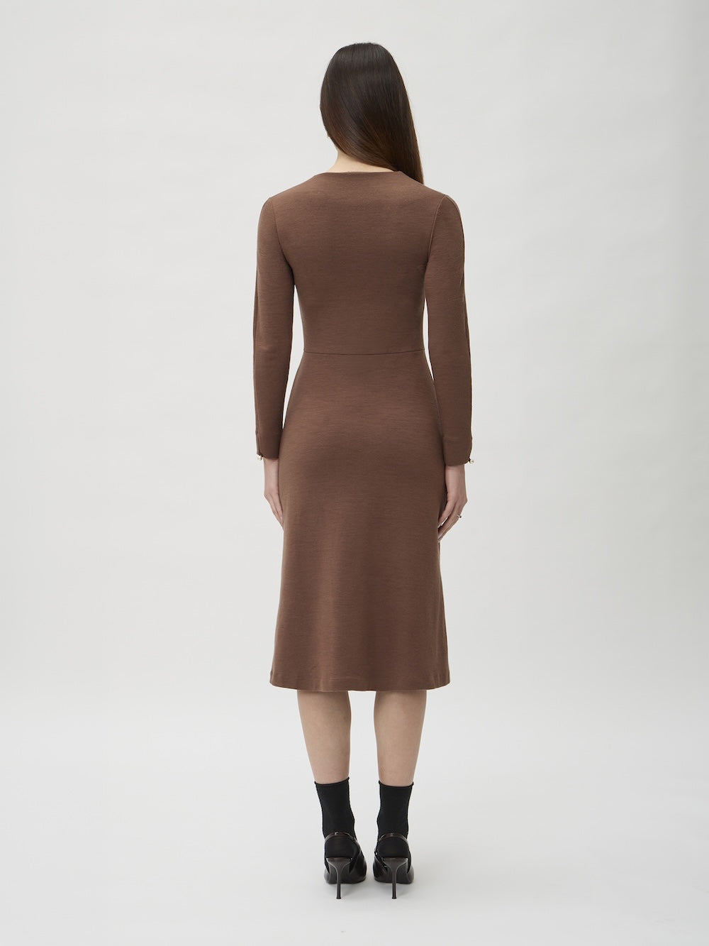 Dress with Ruffled Cuffs in Darfo – 9525 Ambra