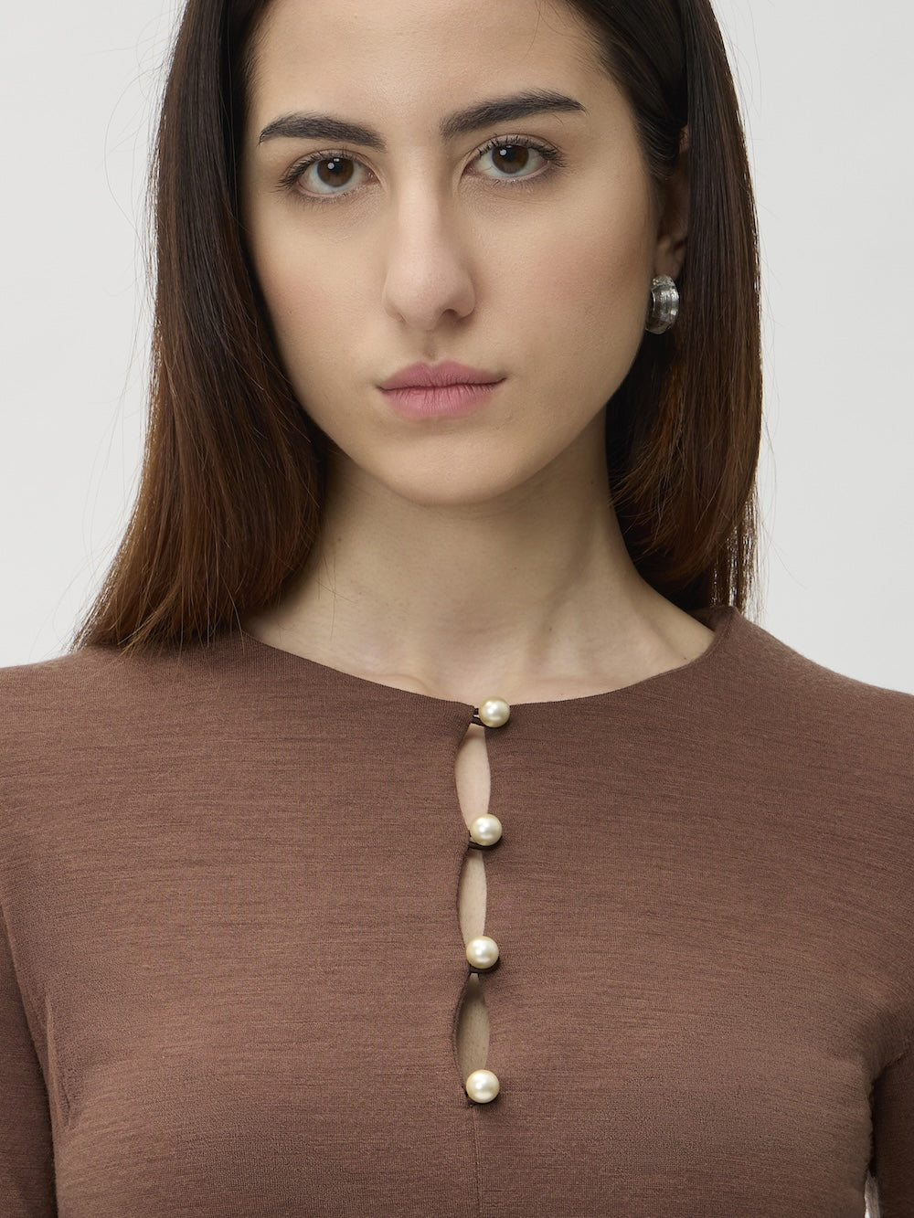 Dress with Ruffled Cuffs in Darfo – 9525 Ambra