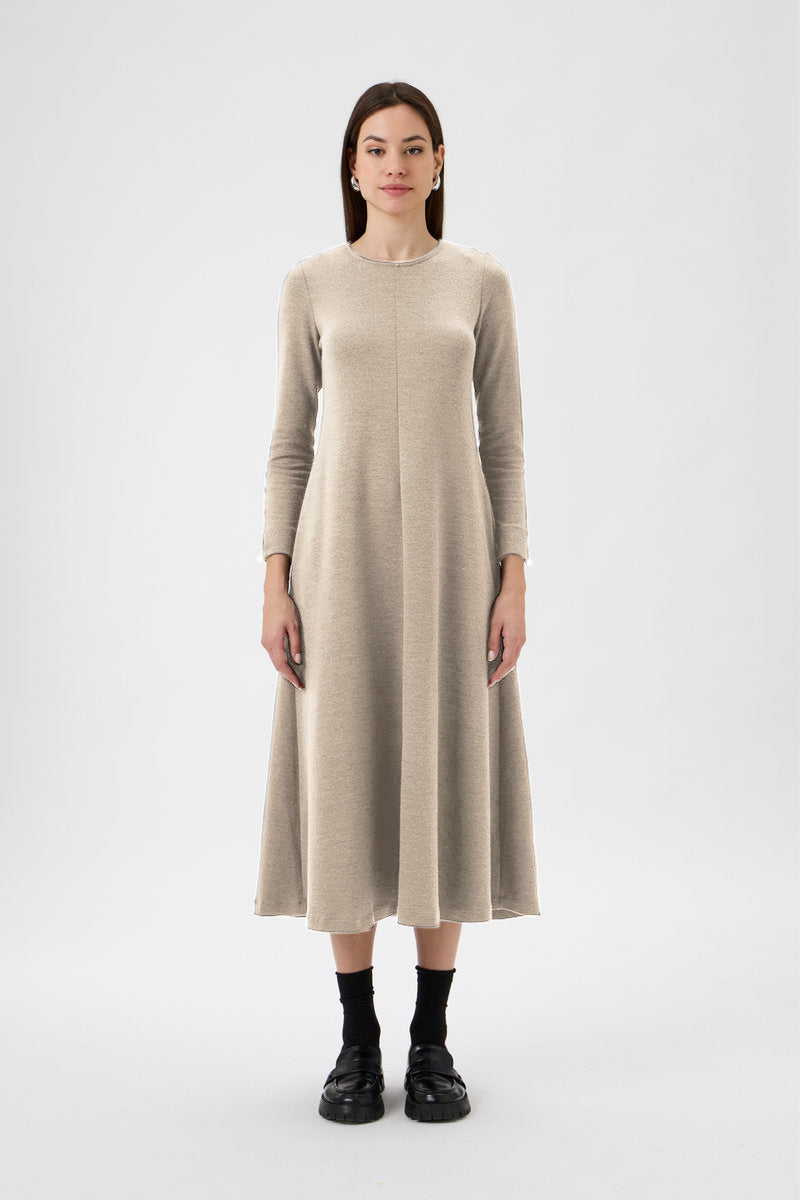 Flared Skirt Dress - 9505 Beige