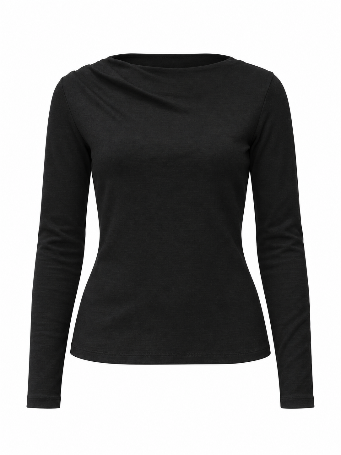 Blouse with Shoulder Pleats in Darfo – 1201 Black