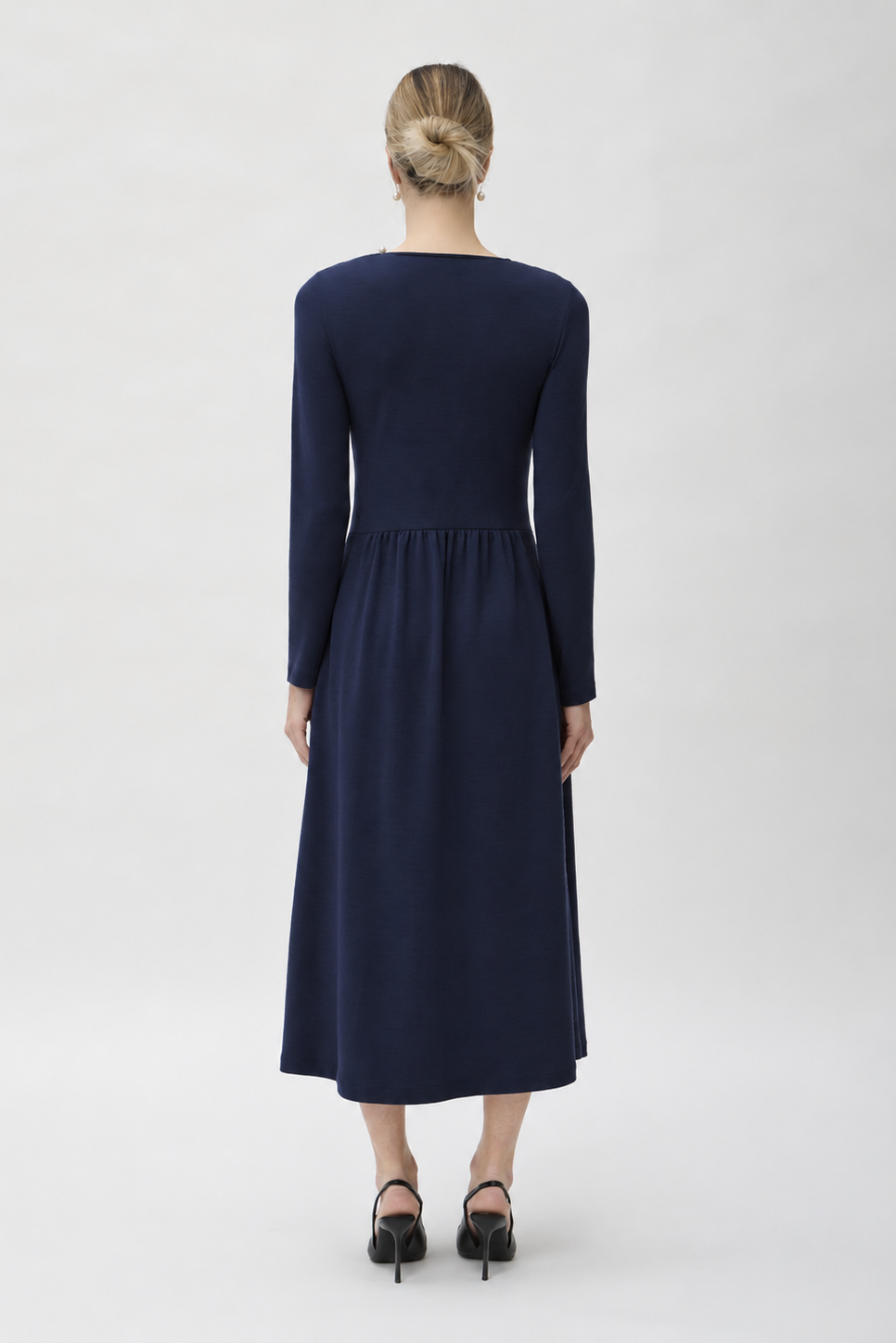 Dress Long Wrinkled at Waist in Darfo – 9483 Blue
