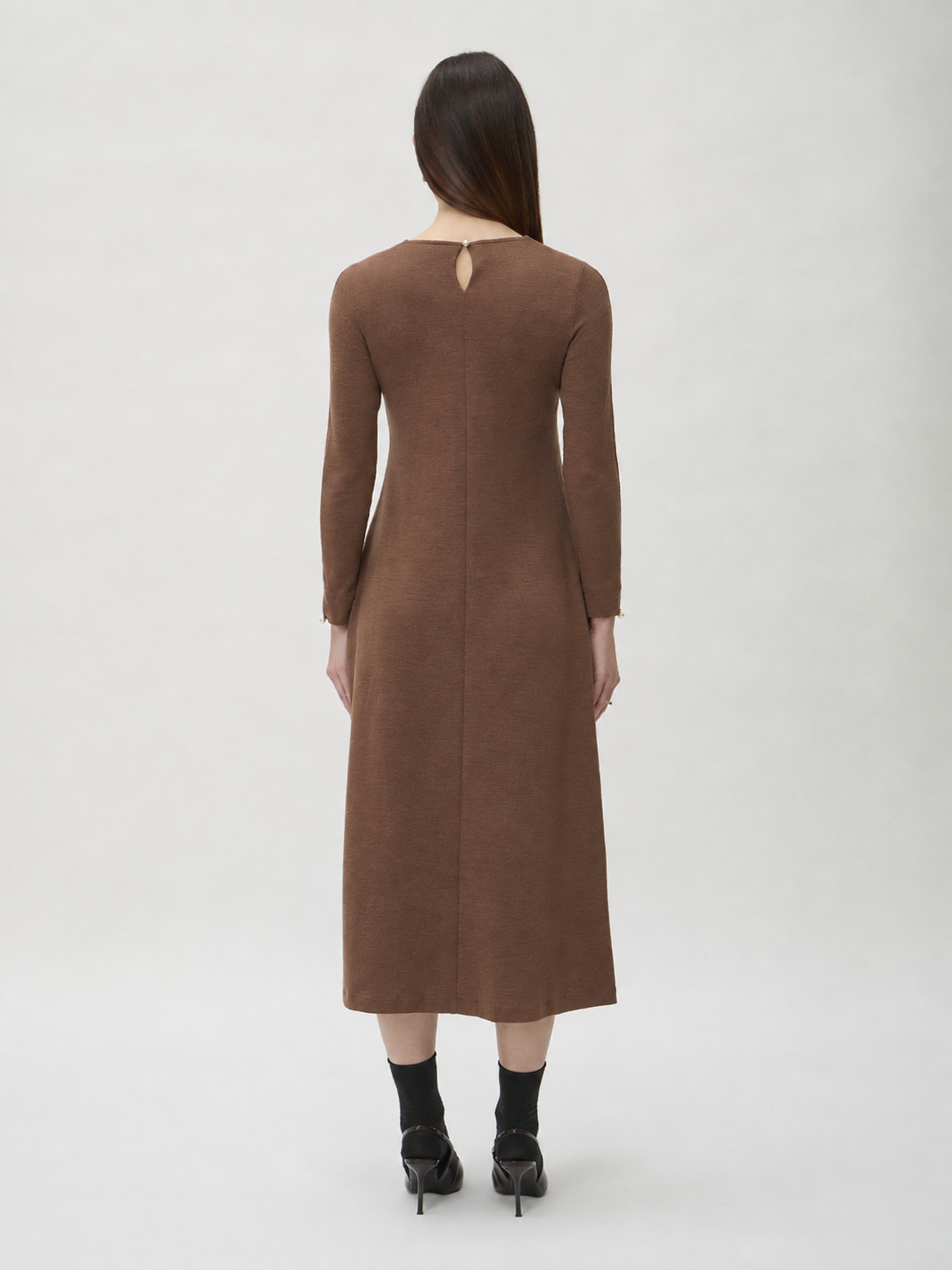 Flared Skirt Dress in Darfo – 9505 Ambra