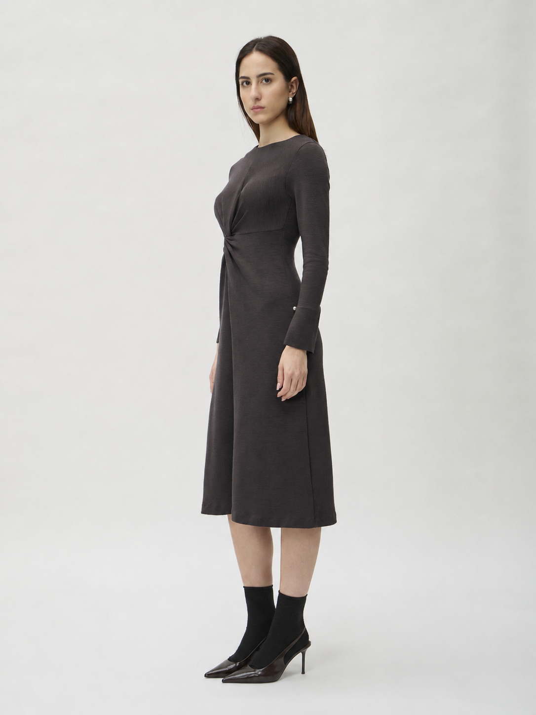 Knot Front Dress in Darfo – 9524 Caffe