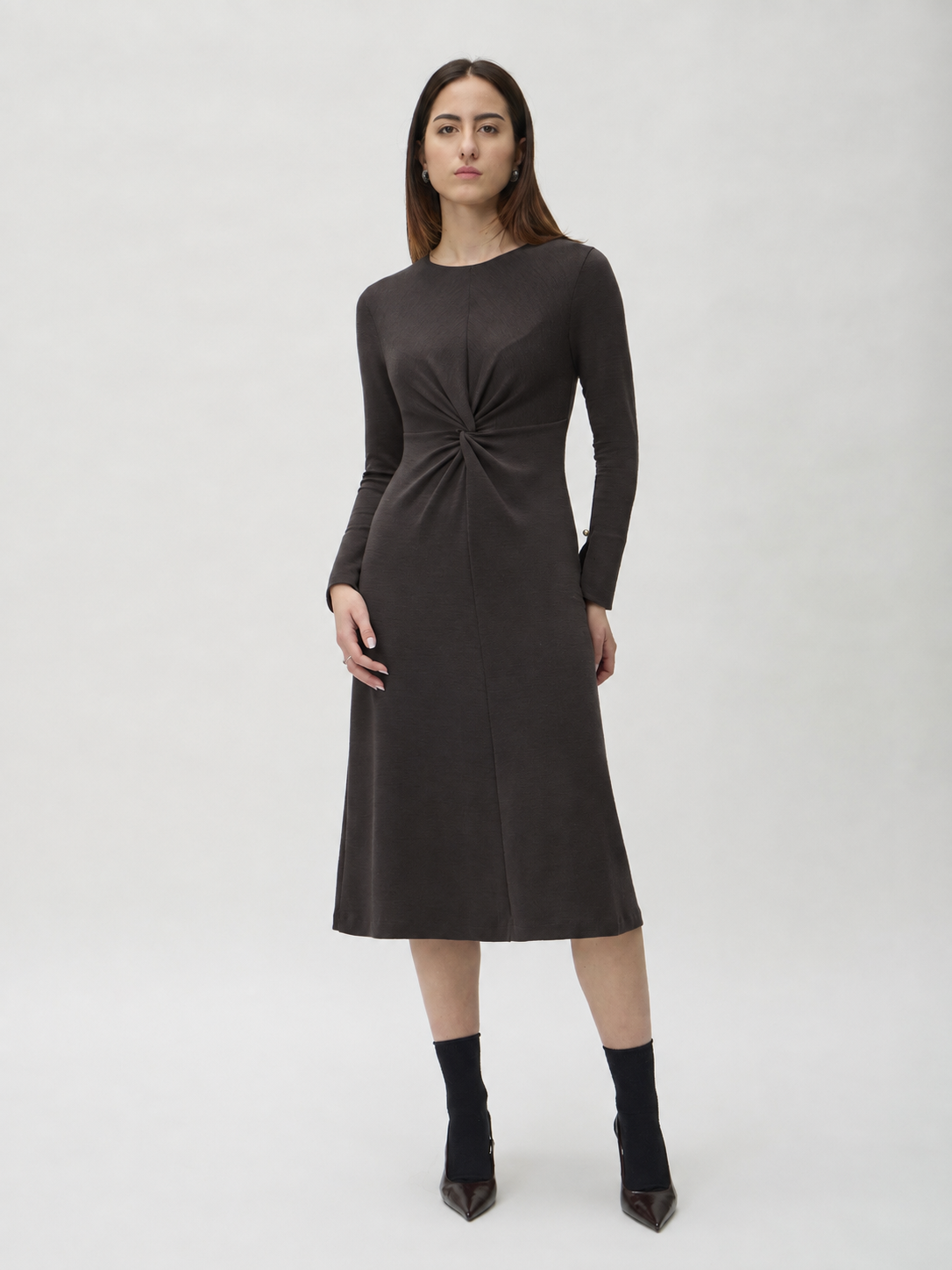 Knot Front Dress in Darfo – 9524 Caffe