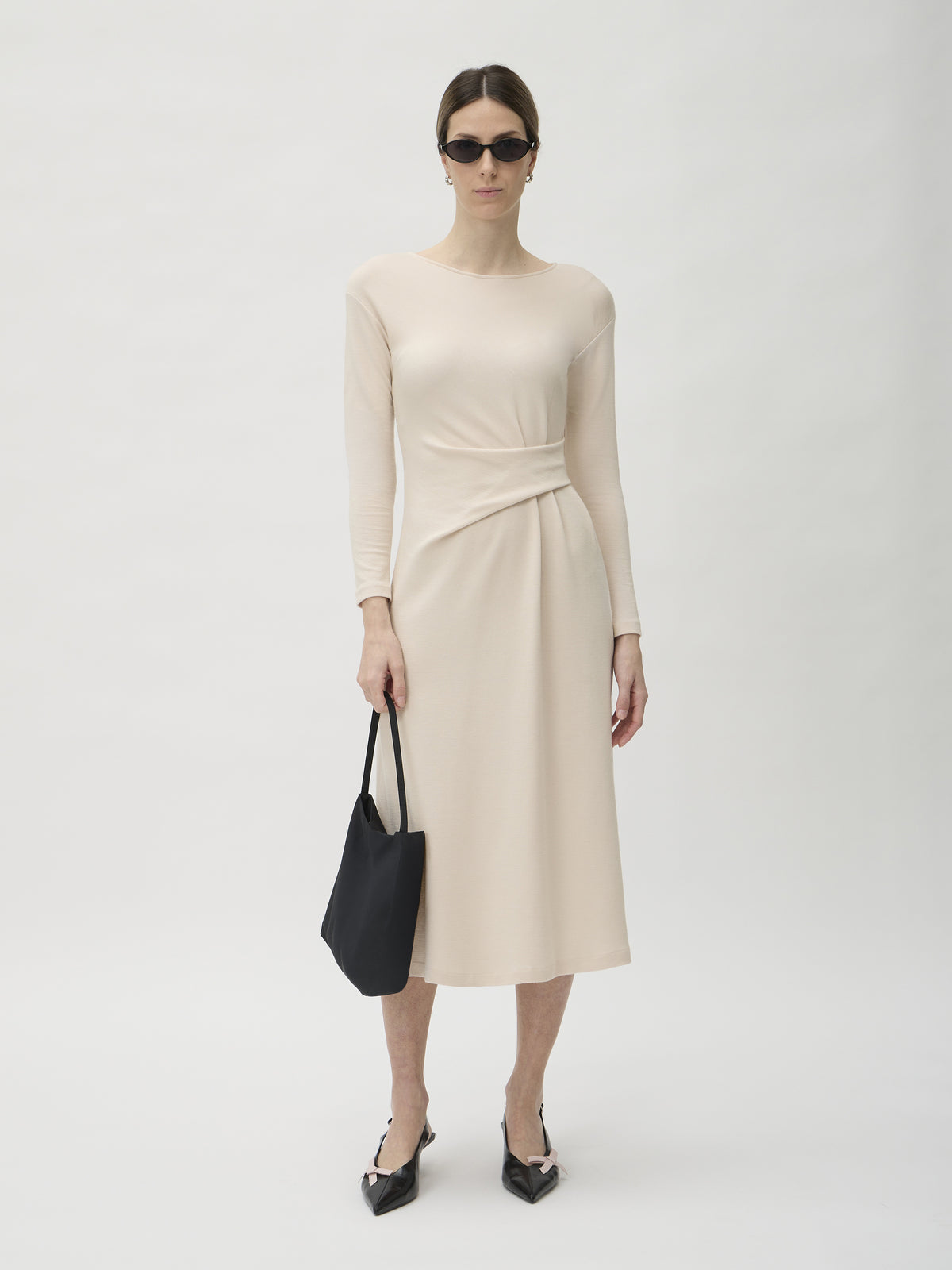 Dress with Waist Details in Darfo – 9526 Cream