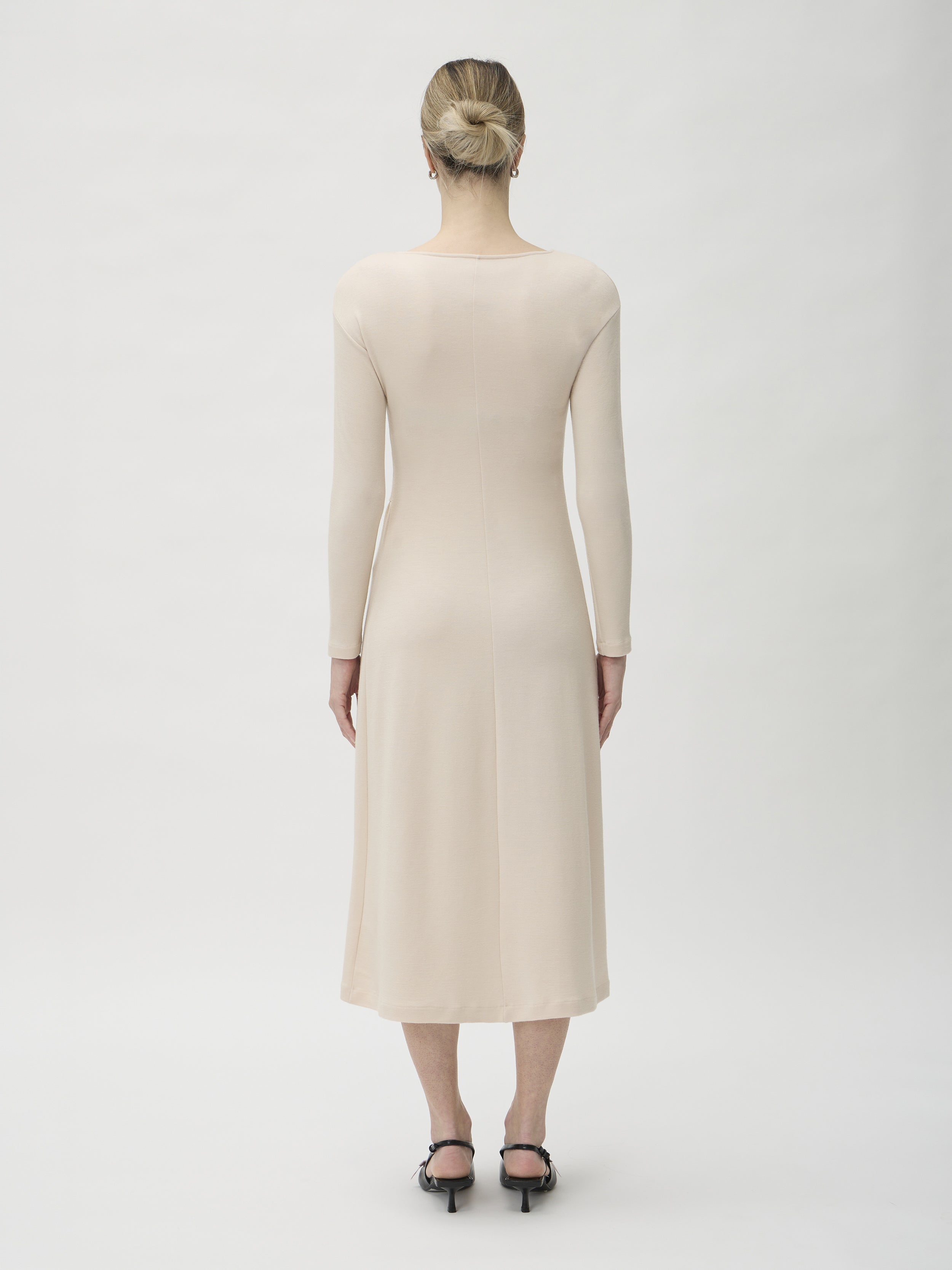 Dress with Waist Details in Darfo – 9526 Cream