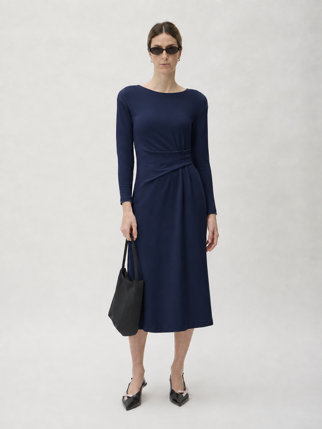 Dress with Waist Details in Darfo – 9526 Blue