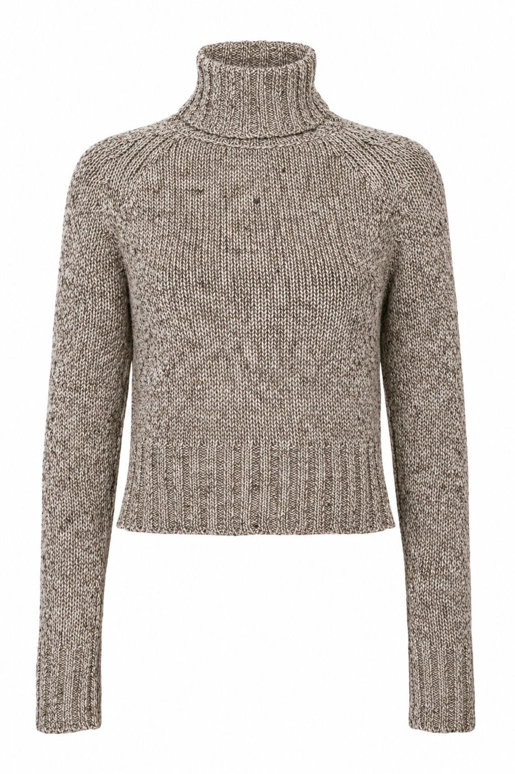 Sweater with High Collar in Dixit – 7083 Beige Melange