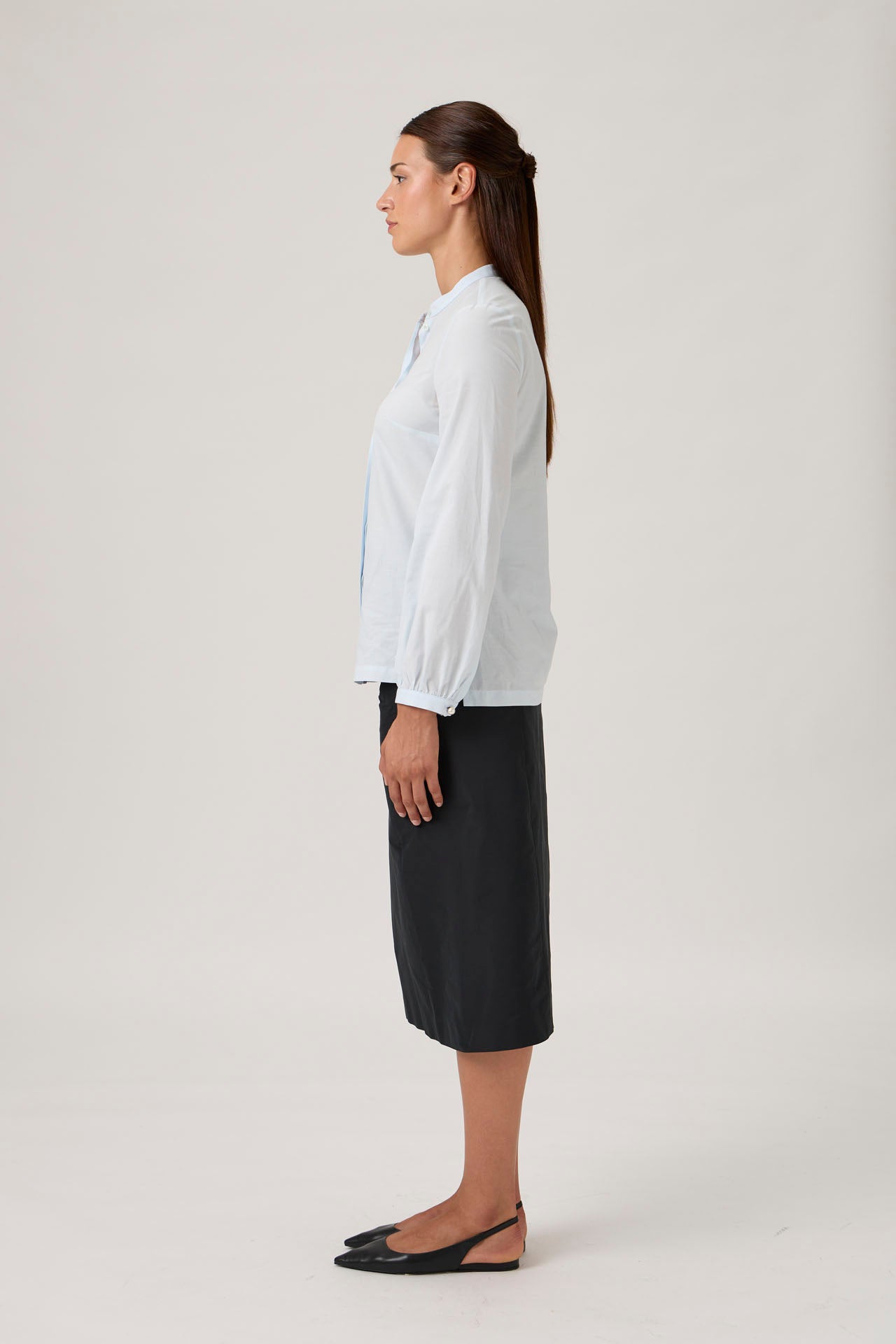 Mandarin Collar Shirt - Light Green