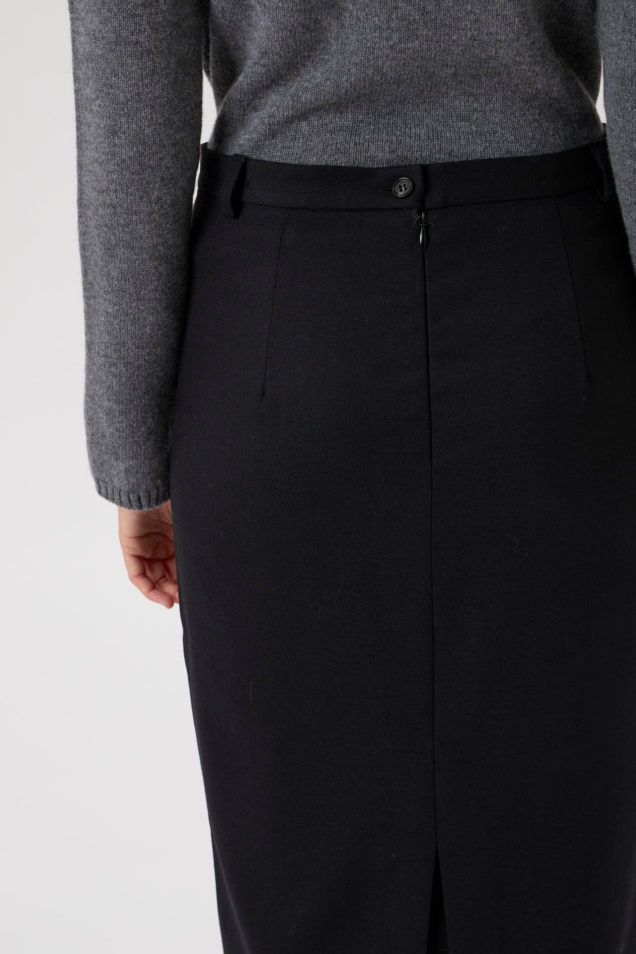 Pencil skirt with belt - Black