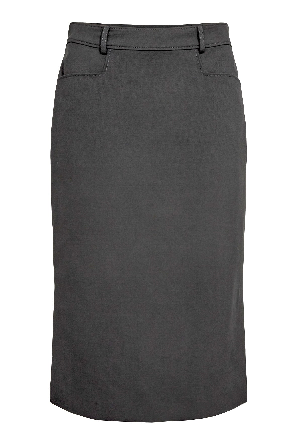 Skirt with Slits in Lana Cotone – 3364 Black