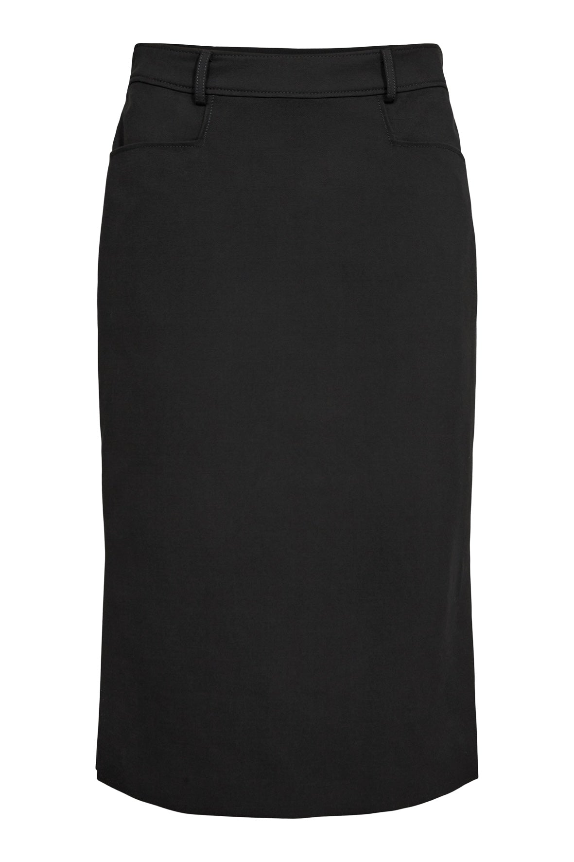 Skirt with Slits in Lana Cotone – 3364 Black