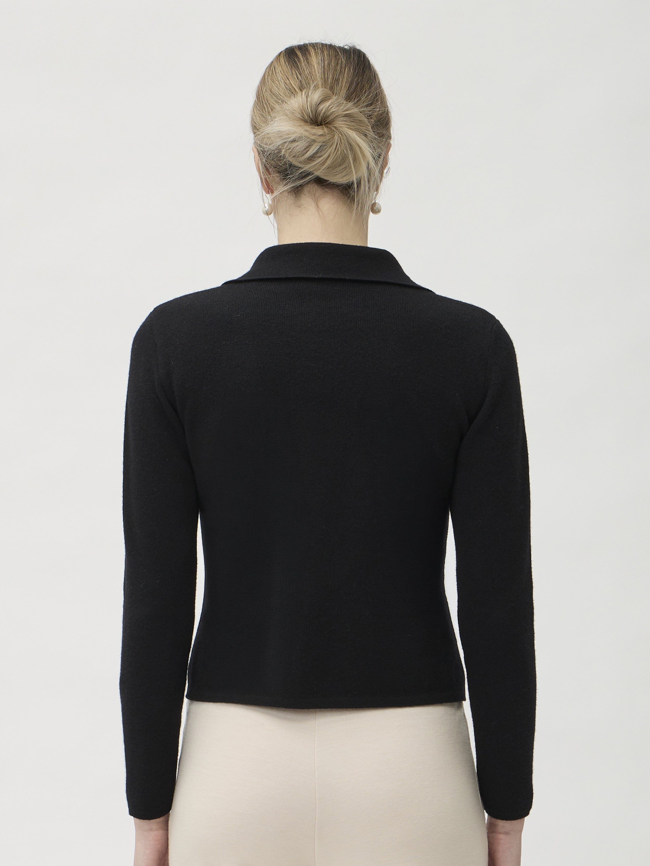 Double-Breasted Merino Jacket – 7080 Black | ELISE GUG