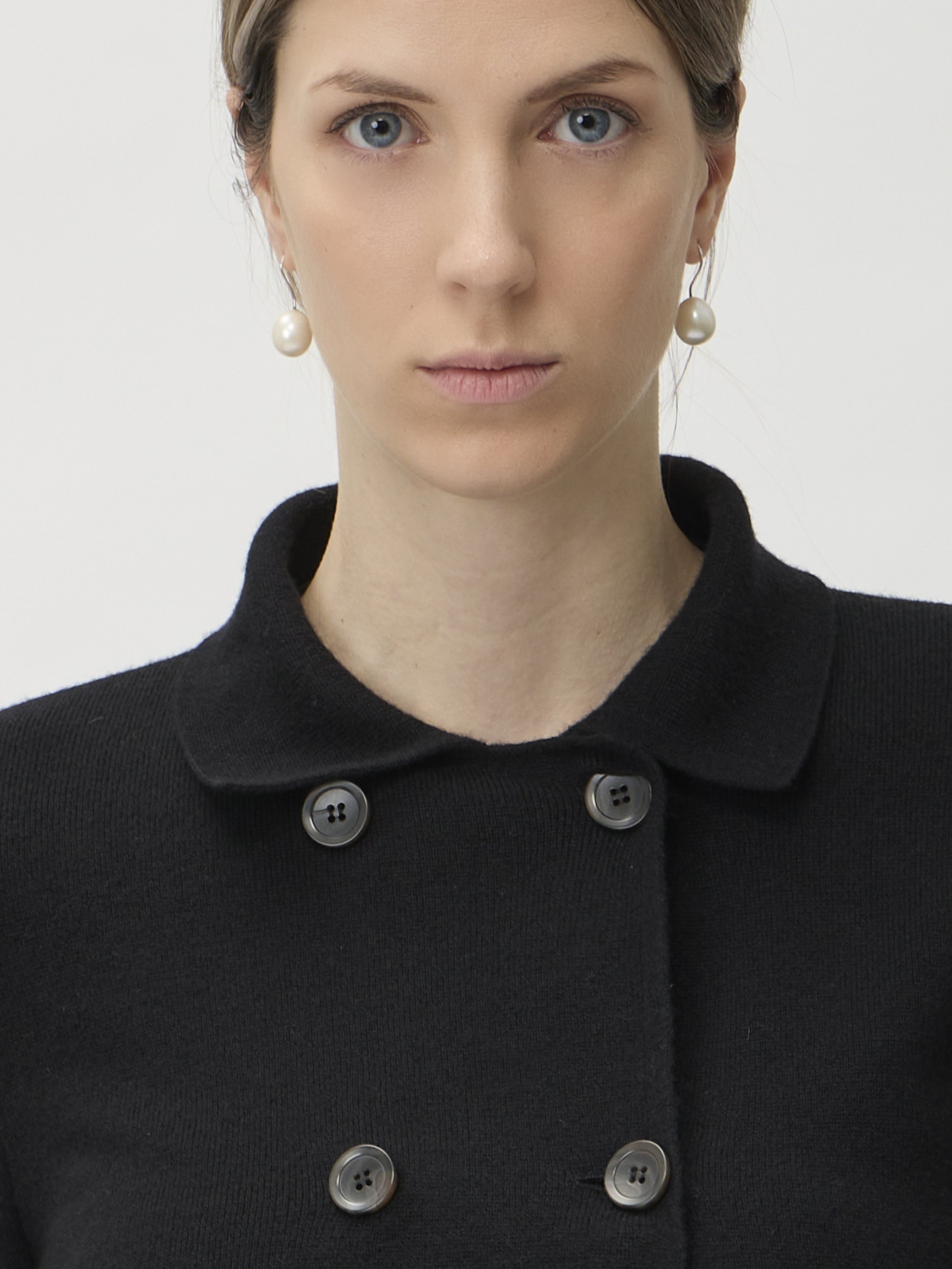 Double-Breasted Merino Jacket – 7080 Black | ELISE GUG