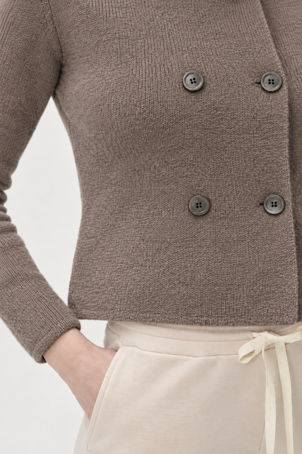 Double-Breasted Merino Jacket – 7080 Brown