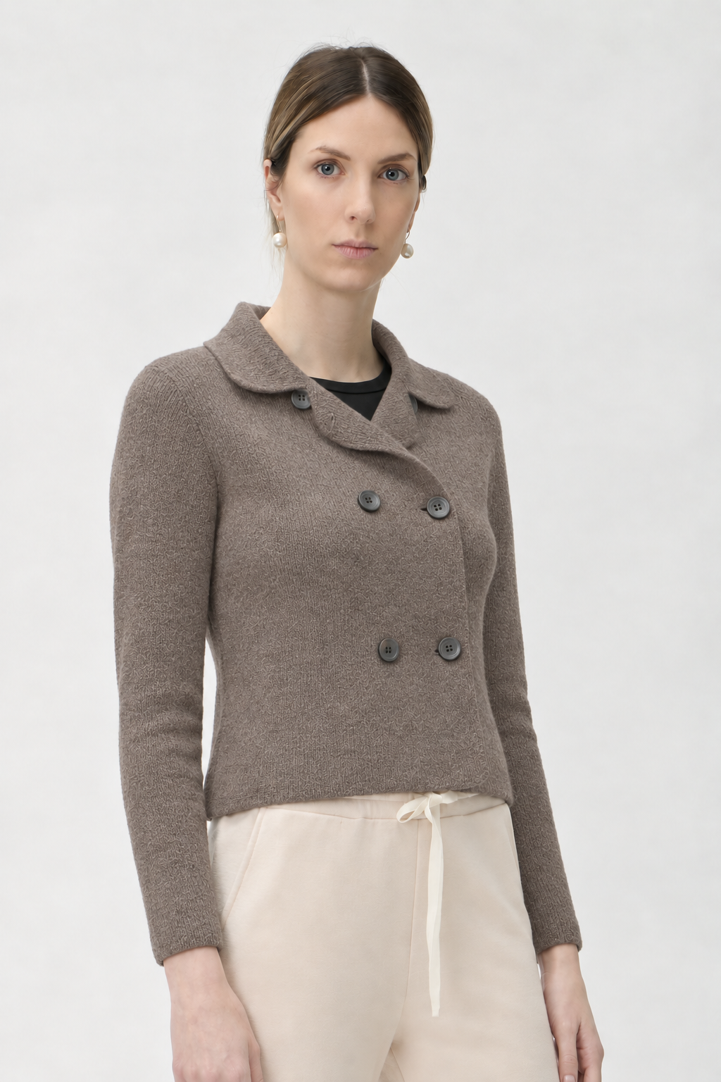 Double-Breasted Merino Jacket – 7080 Brown