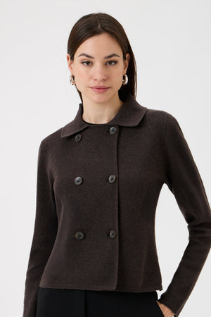 Knitted Jacket - 7080 Brown