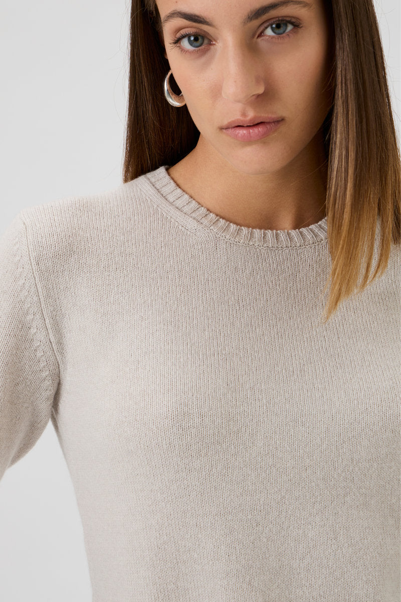 Sweater With Long Sleeves - Matis - 7067-P Light Beige