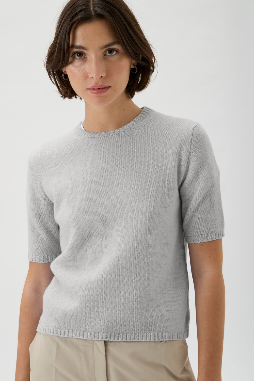 Short Sleeve Merino Sweater – Matis 7067SL Light Grey