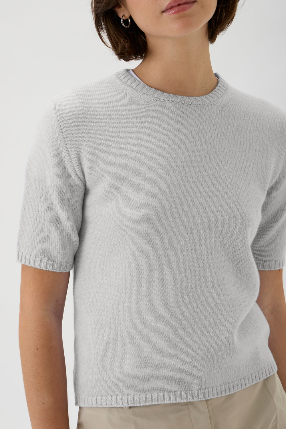 Short Sleeve Merino Sweater – Matis 7067SL Light Grey