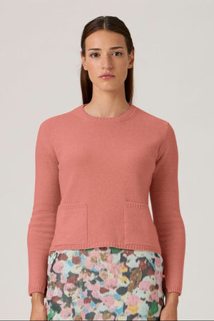 Soft Wool-Cashmere Sweater with Patch Pockets - Antica Rosa