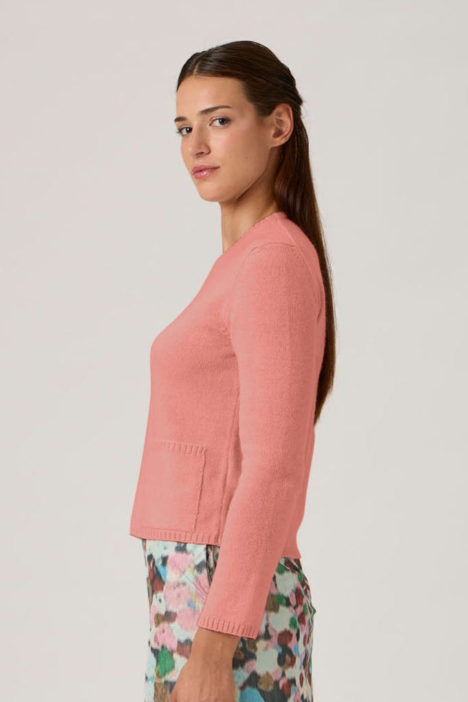 Soft Wool-Cashmere Sweater with Patch Pockets - 7067PT - Antica Rosa